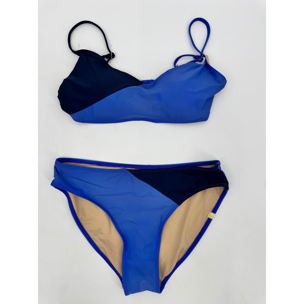 Summersalt Bikini Set Women Size 4 Blue Colorblock High Leg High Rise Two Piece